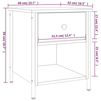 Nachtkastjes 2 st 40x42x50 cm bewerkt hout zwart 8720845938932 12