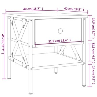 Nachtkastje 40x42x45 cm bewerkt hout zwart 8720845939120 11