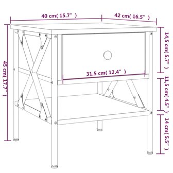 Nachtkastjes 2 st 40x42x45 cm bewerkt hout zwart 8720845939137 12