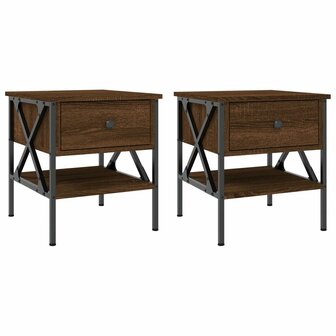 Nachtkastjes 2 st 40x42x45 cm bewerkt hout bruin eikenkleur 8720845939212 2