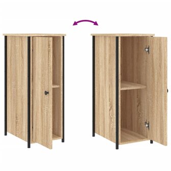 Nachtkastje 32x42x80 cm bewerkt hout sonoma eikenkleurig 8720845939243 9