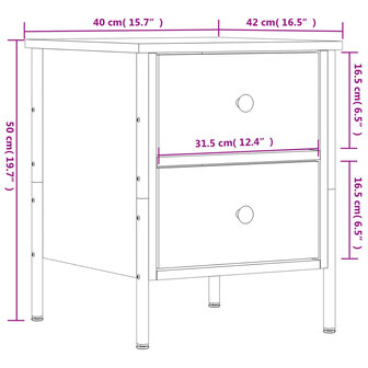 Nachtkastjes 2 st 40x42x50 cm bewerkt hout zwart 8720845939434 12