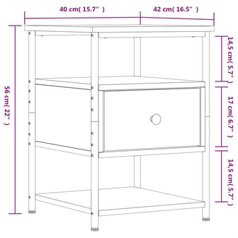 Nachtkastjes 2 st 40x42x56 cm bewerkt hout gerookt eikenkleurig 8720845939878 12