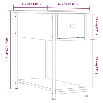 Nachtkastjes 2 st 30x60x60 cm bewerkt hout zwart 8720845940133 12