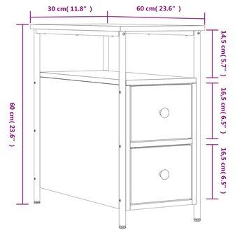 Nachtkastjes 2 st 30x60x60 cm bewerkt hout zwart 8720845940232 12