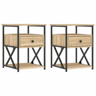 Nachtkastjes 2 st 40x42x55 cm bewerkt hout sonoma eikenkleurig 8720845940355 2