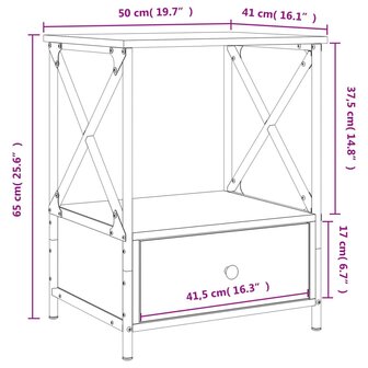 Nachtkastje 50x41x65 cm bewerkt hout zwart 8720845940423 11