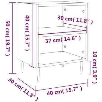 Nachtkastjes 2 st 40x30x50 cm bewerkt hout hoogglans wit 8720845904203 10