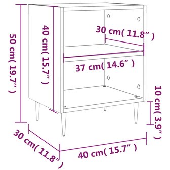 Nachtkastjes 2 st 40x30x50 cm bewerkt hout betongrijs 8720845904241 10