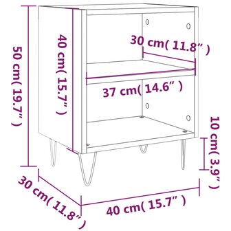 Nachtkastjes 2 st 40x30x50 cm bewerkt hout zwart 8720845904340 10