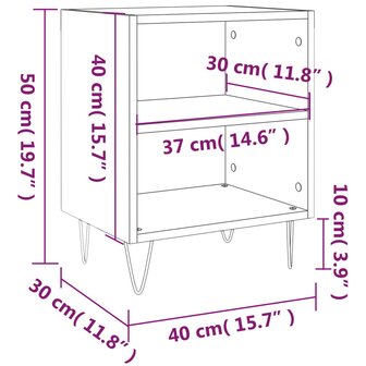 Nachtkastjes 2 st 40x30x50 cm bewerkt hout gerookt eikenkleurig 8720845904425 10