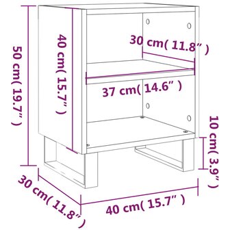 Nachtkastjes 2 st 40x30x50 cm bewerkt hout zwart 8720845904500 10