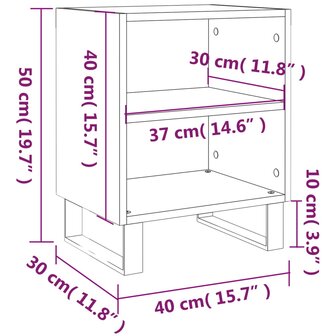 Nachtkastjes 2 st 40x30x50 cm bewerkt hout bruin eikenkleur 8720845904623 10