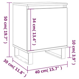 Nachtkastjes 2 st 40x30x50 cm bewerkt hout wit 8720845904968 12