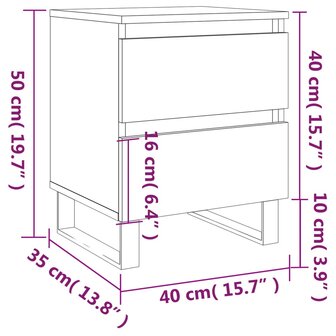 Nachtkastje 40x35x50 cm bewerkt hout wit 8720845905439 11