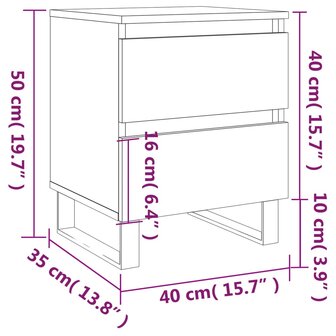 Nachtkastjes 2 st 40x35x50 cm bewerkt hout wit 8720845905446 11