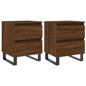 Nachtkastjes 2 st 40x35x50 cm bewerkt hout bruin eikenkleur 8720845905583 2