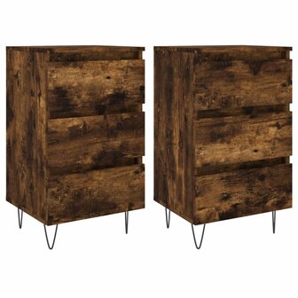 Nachtkastjes 2 st 40x35x69 cm bewerkt hout gerookt eikenkleurig 8720845905866 2