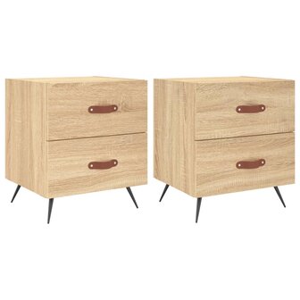 Nachtkastjes 2 st 40x35x47,5 cm bewerkt hout sonoma eikenkleur 8720845908300 2