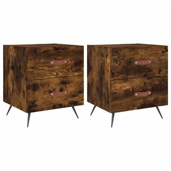 Nachtkastjes 2 st 40x35x47,5 cm bewerkt hout gerookt eikenkleur 8720845908348 2