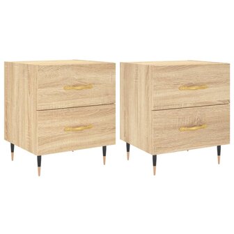 Nachtkastjes 2 st 40x35x47,5 cm bewerkt hout sonoma eikenkleur 8720845908461 2