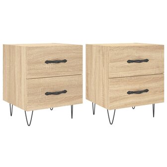 Nachtkastjes 2 st 40x35x47,5 cm bewerkt hout sonoma eikenkleur 8720845908782 2