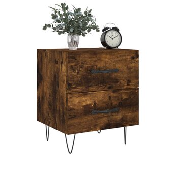 Nachtkastjes 2 st 40x35x47,5 cm bewerkt hout gerookt eikenkleur 8720845908829 4