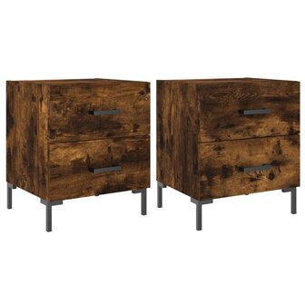 Nachtkastjes 2 st 40x35x47,5 cm bewerkt hout gerookt eikenkleur 8720845908980 2