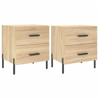 Nachtkastjes 2 st 40x35x47,5 cm bewerkt hout sonoma eikenkleur 8720845909109 2