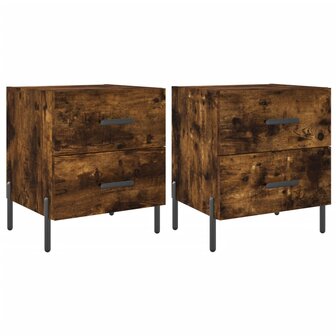 Nachtkastjes 2 st 40x35x47,5 cm bewerkt hout gerookt eikenkleur 8720845909147 2