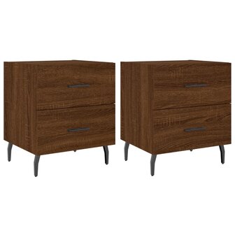 Nachtkastjes 2 st 40x35x47,5 cm bewerkt hout bruin eikenkleur 8720845909345 2