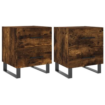 Nachtkastjes 2 st 40x35x47,5 cm bewerkt hout gerookt eikenkleur 8720845909468 2