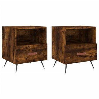 Nachtkastjes 2 st 40x35x47,5 cm bewerkt hout gerookt eikenkleur 8720845909628 2