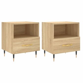 Nachtkastjes 2 st 40x35x47,5 cm bewerkt hout sonoma eikenkleur 8720845909741 2