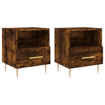 Nachtkastjes 2 st 40x35x47,5 cm bewerkt hout gerookt eikenkleur 8720845909949 2