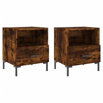 Nachtkastjes 2 st 40x35x47,5 cm bewerkt hout gerookt eikenkleur 8720845910266 2