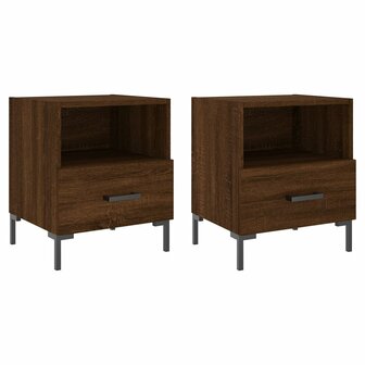 Nachtkastjes 2 st 40x35x47,5 cm bewerkt hout bruin eikenkleur 8720845910303 2