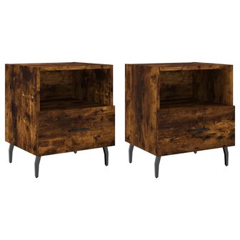 Nachtkastjes 2 st 40x35x47,5 cm bewerkt hout gerookt eikenkleur 8720845910587 2