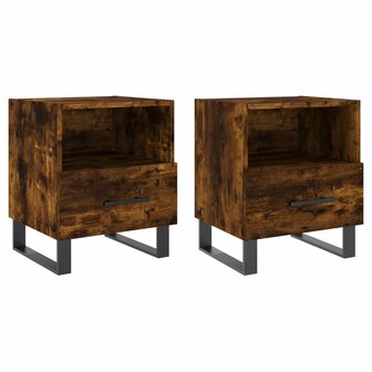 Nachtkastjes 2 st 40x35x47,5 cm bewerkt hout gerookt eikenkleur 8720845910747 2