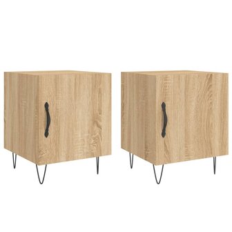 Nachtkastjes 2 st 40x40x50 cm bewerkt hout sonoma eikenkleurig 8720845911348 2