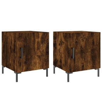 Nachtkastjes 2 st 40x40x50 cm bewerkt hout gerookt eikenkleurig 8720845911546 2