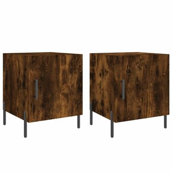 Nachtkastjes 2 st 40x40x50 cm bewerkt hout gerookt eikenkleurig 8720845911706 2