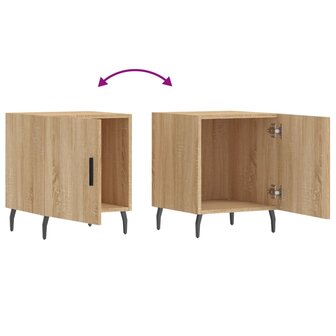 Nachtkastjes 2 st 40x40x50 cm bewerkt hout sonoma eikenkleurig 8720845911829 10