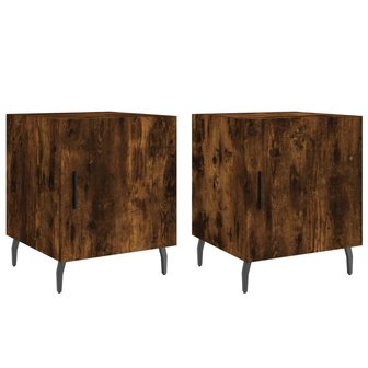 Nachtkastjes 2 st 40x40x50 cm bewerkt hout gerookt eikenkleurig 8720845911867 2