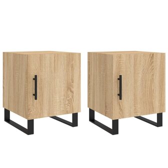 Nachtkastjes 2 st 40x40x50 cm bewerkt hout sonoma eikenkleurig 8720845911980 2