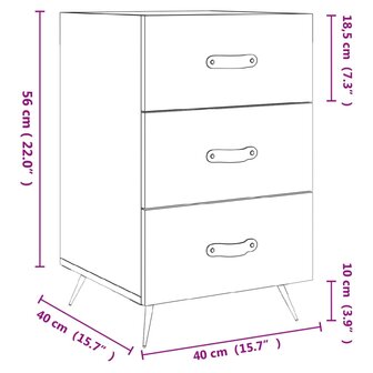 Nachtkastje 40x40x66 cm bewerkt hout grijs sonoma eikenkleurig 8720845912130 12