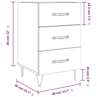 Nachtkastje 40x40x66 cm bewerkt hout grijs sonoma eikenkleurig 8720845912376 12