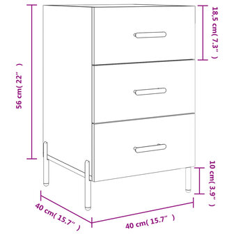 Nachtkastje 40x40x66 cm bewerkt hout betongrijs 8720845912512 12