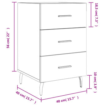 Nachtkastje 40x40x66 cm bewerkt hout gerookt eikenkleurig 8720845912604 12