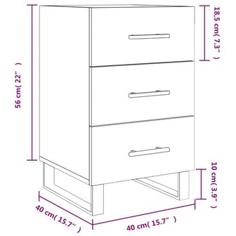 Nachtkastje 40x40x66 cm bewerkt hout gerookt eikenkleurig 8720845912680 12